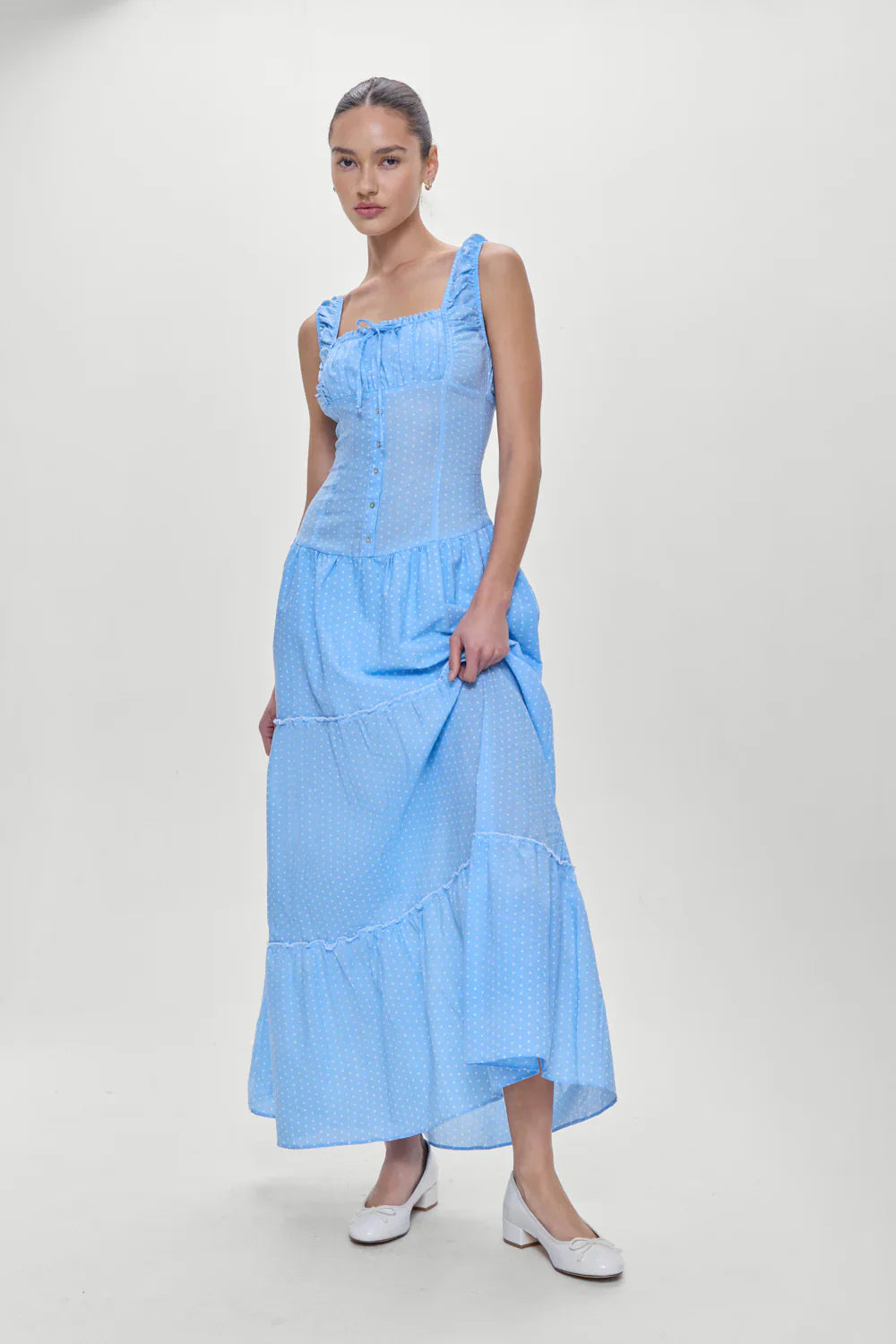 Christabelle Polka Dot Maxi Dress - Raindrop