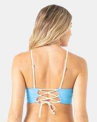 Surf City Colorblock High Neck Bikini Top