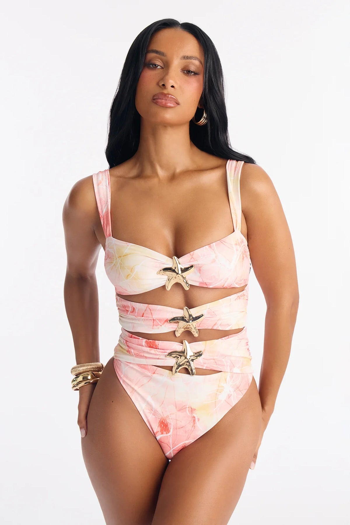 Tropic Flirt Starfish 1 Piece Swimsuit - Coral/combo