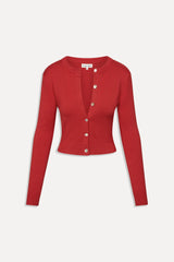 Sundae Cropped Cardigan - Cherry