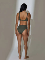 Binos Ring Detail Bikini Top in Khaki